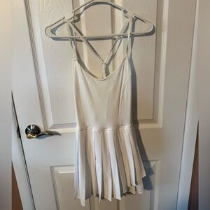 NWOT! Offline by Aerie White Racerback Pleated Tennis Dress with Built-In Shorts